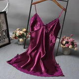 Women Lace Trim Camisole Nightgown V Neck Sleeveless Sleep Dress Soft Solid Color Sleepwear Loungewear Valentine Gift