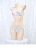 Japanese Anime Kawaii Cat Paw Micro Bikini Set for Women Girl Bandage Backless Mini Swimsuit Underwear Lingerie Bathing Suit