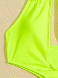 2025 New Sexy Halter Women Swimwear One Piece Swimsuit Female Hollow Out Monokini Bather Bathing Suit Summer Beach Wear Bodysuit