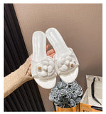 High End Luxury Flower Slippers Women Camellia Shoes Open Toe Slides Femme Outside&Home Pantuflas Sandals Ladies Flip Flops