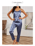 Ladies Heart Print Pajama Set Sexy V Neck Cami Top & Elastic Waistband Pants Pyjama 2 Pieces Women's Sleepwear & Loungewear Pjs