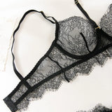 Toucheart Sexy Lingerie Suit Female Sexy See-through Lace Halter Bra Set  Adjustable Leg Ring Set for Women Sexy Underwear New