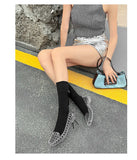 New 2025 Women Fashion Jelly Shoes Summer Cut-out Flat Sandals, Soft PVC Casual Square Toe Girls Daily Walking Sandalias