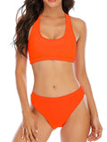 2026 Sporty Bikinis Solid Padded Swimsuit Women Vintage Swimwear Female Bathers Bathing Swimming Swim Suit Beachwear