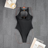 Push Up Women One Piece Swimsuits 2026 New Black Female Swimwewar High Cut Brazilian Biquini Halter Swimming Suits Beachwear