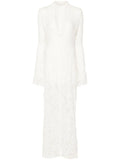 Woman Dress Clothing V-neck White Lace Dress 2025 Vestidos Para Mujer Fall Lace-up High Slit Slim Long  Evening Party Dresses
