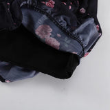 FDYOUI Elegant V-neck Floral Printed Short Dress High Street Women's Puff Sleeve High Waist Tunics Ruched Vacation Party Dresses
