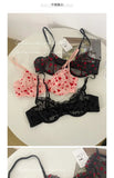 Everyday French Lace Bra Set Wireless Small Bust Support Anti Sagging Lightly Lined Comfort Sexy S-XL MOYISU Sexy Panty Tushy AB