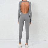Women's Seamless Yoga Jumpsuits Backless Sexy Long-Sleeved One-Piece Butt-Lifting Gym Nude Feel Workout Gym Training Bodysuits