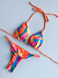 Leopard Halter Scrunch Butt Mini Micro Thong Bikini Women Swimwear Female Swimsuit Two-pieces Bikini Set Bathing Suit Swim Lady