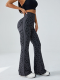 Retro Leopart Women's Pants/Clothing Seamless High-Waisted Flare Trousers Yoga Pilates Leggings Tummy Control 4D Stretch Autumn