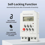 TNCE 30A Timer Switch 220V, big power time control switch, set to seconds, 32 groups of timer on and off light, water pump timer