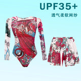 2026 Swimwear Women Long Sleeved Sun Protection One Piece Swimsuit Female's Sports Bathers Swimming Bodysuit Beach With Cover Up