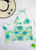 3 Pieces Halter Triangle Bikini 2026 Print Swimwear Female Sexy Swimsuit Women & Beach Skirt Bathers Bathing Swimming Swim Suit