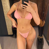 With Long Sleeve Cover Up Halter Bikini Women Swimwear Female Swimsuit Three-pieces Bikini set Bather Bathing Suit Swim V5123