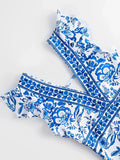 2026 Floral Print Butterfly Sleeve Swimsuit One Piece Swimwear Women Sexy Bathers Bathing Swimming Swim Suit Female Beachwear