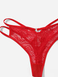 3 Pcs Multi-color Sexy Lace Thong Solid Color Underwear Seasonal thong for women clothing Spring/summer New Product C937-1
