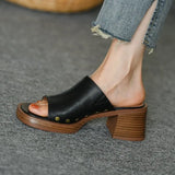 Women Beach Slippers Summer Thick Sole Anti Slip Retro Slippers Women High Heels Comfortable Shoes Zapatillas Mujer