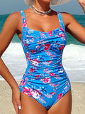 2026 Printed Strappy Swimsuit Women One Piece Floral Swimwear Female Bathers Bathing Swimming Swim Suit Beachwear
