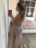 Sexy Sheer Net Mesh Knitted Glitter Tunic Beach Cover Up Cover-ups Long Beach Dress Beach Wear Beachwear Female Women Robe V651