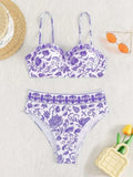 2026 High Waist Bikinis Women Print Push Up Swimsuit Floral Swimwear Female Bathers Bathing Swimming Suit Summer Beachwear