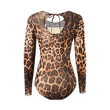 S - XXL With Cover Up Long Sleeve Leopard Printed Women Swimwear One Piece Swimsuit Female Padded Bather Bathing Suit Swim V7353