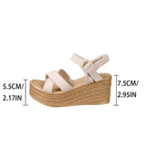 Cross Band Chunky Platform Sandals Women 2025 Plus Size High Heeled Sandals Woman Ankle Buckle Summer Wedges Sandalias Mujer 42