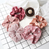 5Pcs/Lot Girl Pink Red Hair Band Accessories Fashion Large Hair Ties Solid Color Elastic Scrunchies For Women Ponytail Hairstyle