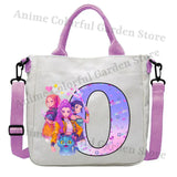 KPop Demon Hunters Canvas Shoulder Bag for Boys Girls Cartoon Letter Printed Crossbody Pouch Students Portable Fashion Handbag