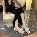 Women Summer Shoes  New Fashion Comfortable Non Slip Bow-knot Slippers Outdoor Soft Sole Rhinestone Dress Style Women Sandal
