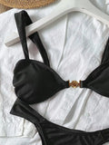 Sexy Metal Shell Ornament Bikini Set 2026 Women Hot Pink Pleate Push Up Bra Thong Swimsuit Summer Bathing Suit Micro Swimwear
