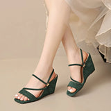 Summer Square Toe Sexy Comfortable Non-slip Wedge Sandals Fashion New  Casual Sandals for Women