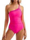 S - XXL Sexy One Shoulder High Cut Leg One Piece Swimsuit Women Swimwear Female Striped Monokini Bather Bathing Suit Swim K7096
