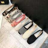 Spring and Autumn Flat Shoes Fashion Leisure Women's Flat Shoes Square Toe Knitting Elastic Comfortable Slip-on Boutique Shoes