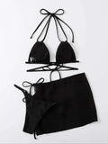 3 Pieces Thong Bikini 2026 Women With Skirt Trikini Swimwear Female Triangle Swimsuit Beach Wear Bathing Swimming Suit Summer