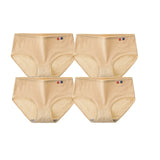 4Pcs/Set Women's Mid-Rise Cotton Panties Breathable Soft Ribbed Underwear Solid Lingerie Stretchy Comfort Daily Briefs M-XL