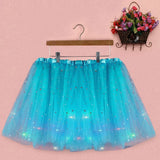 Women's Tulle Skirt Star Sequined Short Tutu Skirt Fancy Ballet Dancewear Party Costume Ball Gown Led Light Luminous Mini Skirts