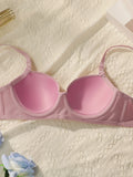 New 2-piece Solid Color Lingerie Set Women's Steel Collar Push Up Bra Women's Lingerie Underwear Daily Bra Set J2611