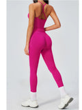 Summer Seamless Yoga Sets Women Outdoor Slimming Sports Tank Top High Waist Hip Lifting Leggings Gym Fitness Suits Tracksuit