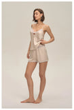 Summer home suspender shorts set casual and comfortable home wear lace women's pajamas