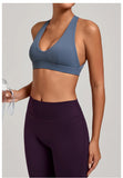 Sports Bra Gathered Neck Hanging Style Backless Tight Yoga Bra Women's Top Fitness Outdoorsports Pilates Training Gym Workout