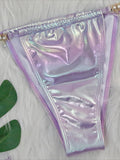Wrap Around Halter Metal Chains Bikinis 2025 Diamond Bikini Women Swimsuit Female Swimwear Two Pieces Bikini set Bathing Suit