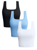 Women Solid Square Neck Ribbed Tank Top Camisole Women Summer Basic Elastic Sleeveless Crop Tops