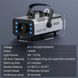 DayFlicker 1200W Fog Machine With RGB Lighting For Stage