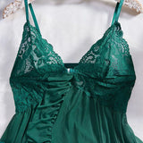 Sexy Sleepwear For Sleeping Night Dress Women Lingеrie Sets Deep V Slip Nightgowns And Panties Lace Ruffle Trim Underwear Pajama