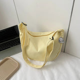 Minimalist Crossbody Bag with Puppy Pendant - Spacious & Stylish Scratch-Resistant Nylon Shoulder Bag  for Daily Essentials