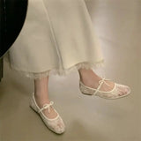 2026 Women Spring Summer Ballet Flat Shoes Breathable Mesh Embroidery Fashion Flats Lovely Bow Knot Female Daily Walking Sandals