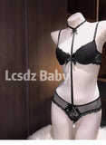 Just Want To Hang Neck Detachable Sexy Push-up Bra Set Careful with Cross Strap Inside The Machine Wear Lace Explosive Underwear