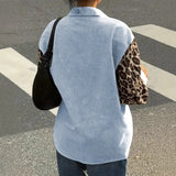 2026 New Women's Loose Casual Leopard Stripe Patchwork Long Sleeve Shirt with Pockets Turn Down Collar Blouse Top
