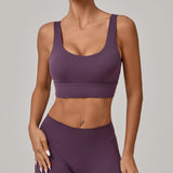 Running Sports Bra Women High Support Open Back Yoga Breathable Slim Fit Fitness Pilates Tank Top With Removable Pads